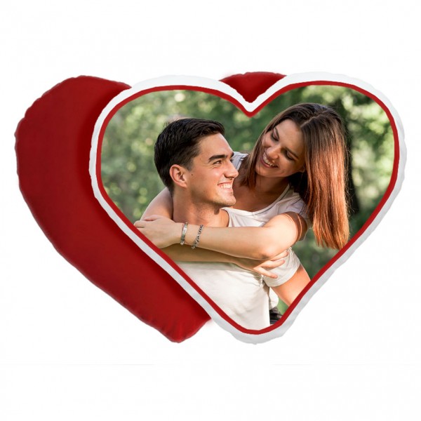 Cojín con forma de corazón 1 cara en rojo