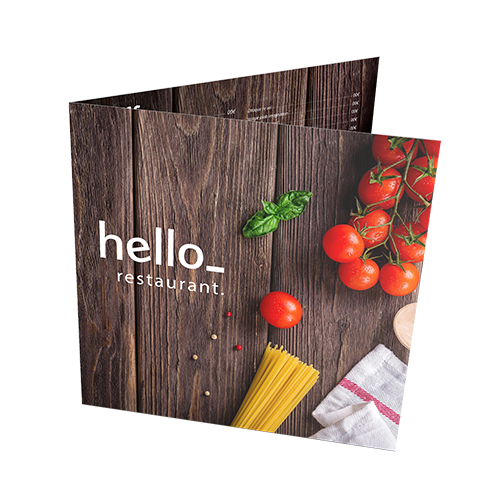 Cartas de restaurante con un pliegue