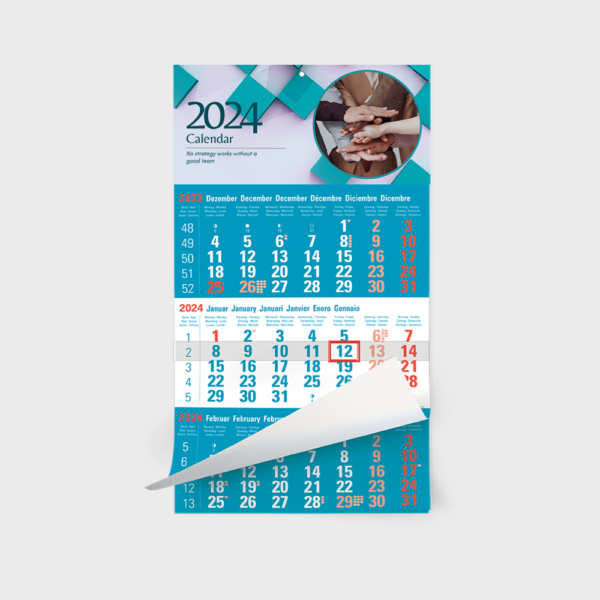 Calendario clásico 3 meses